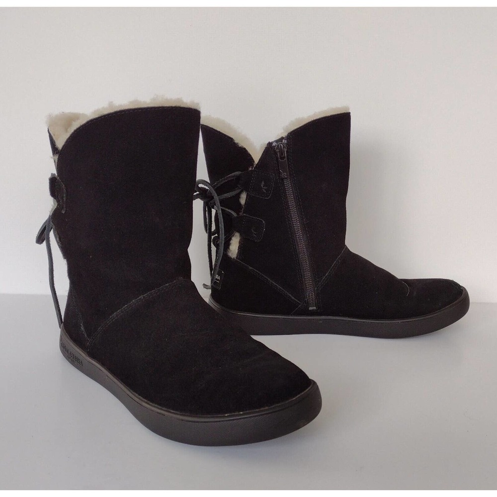UGG Koolaburra Womens Shazi Short Black Suede Cold Weather Boots Shoes - Size 7